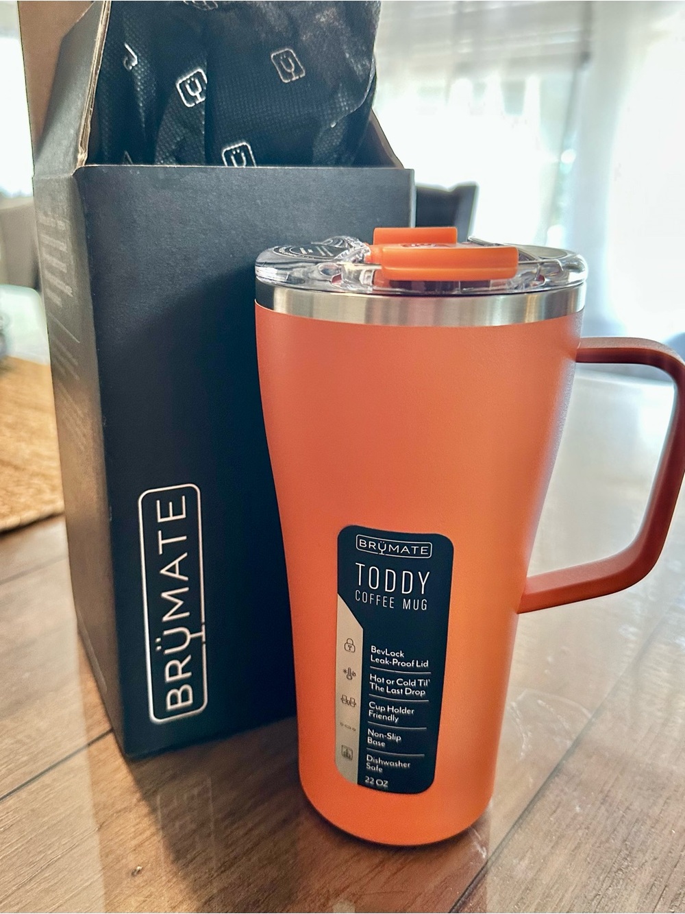 BrüMate Toddy Orange Insulated Coffee Mug with Handle